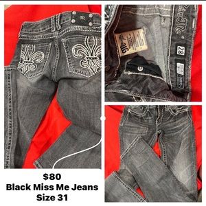 Black Miss Me Jeans Size 28